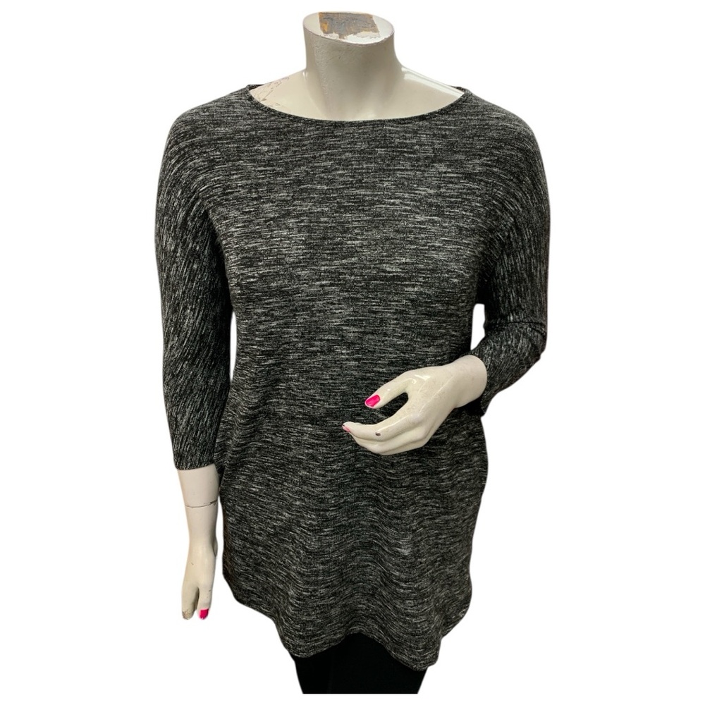 Shannon Passero Chic Black and Gray Knit Top Size Xl